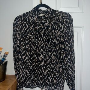 Marie Oliver Black and Cream Patterned Blouse
